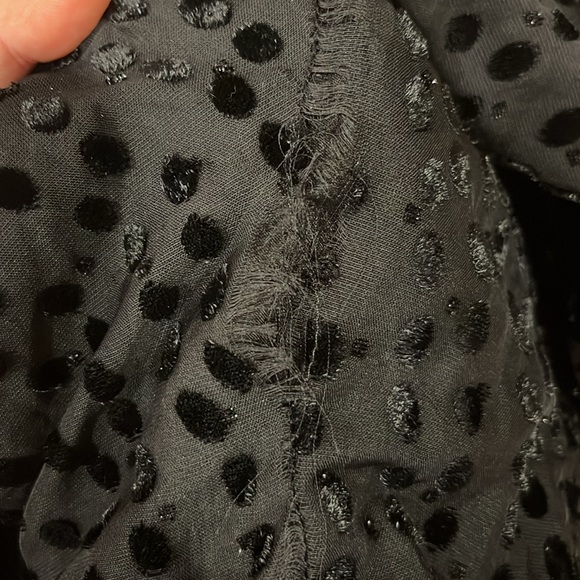 ASTR The Label Athens Ruched Long Puffed Sleeve Dress in Black Burnout - Picture 4 of 6